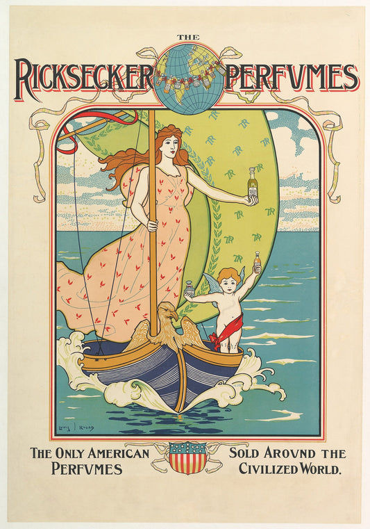 Ricksecker Perfume Poster artwork (1890s) | Louis John Rhead Posters, Prints, & Visual Artwork The Trumpet Shop   
