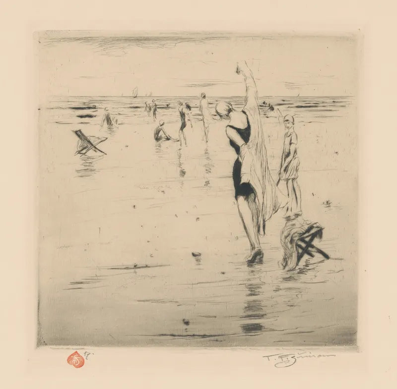 Seaside scene (1920s) | Vintage bathroom prints | Frantisek Tavik Simon Posters, Prints, & Visual Artwork The Trumpet Shop   