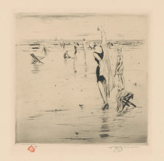 Seaside scene (1920s) | Bathroom prints | Frantisek Tavik Simon Posters, Prints, & Visual Artwork The Trumpet Shop   