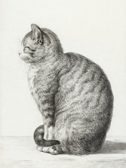 "Happy Cat" art print (1800s) | Jean Bernard