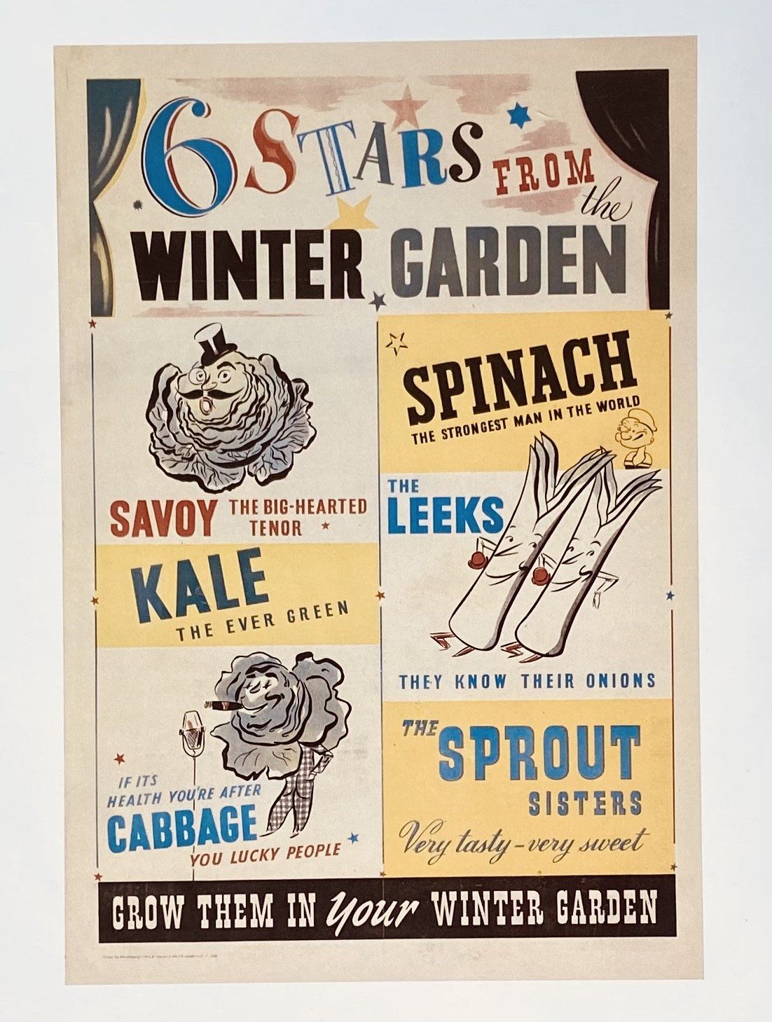 Winter Garden poster kitchen print (c1940s)  The Trumpet Shop   