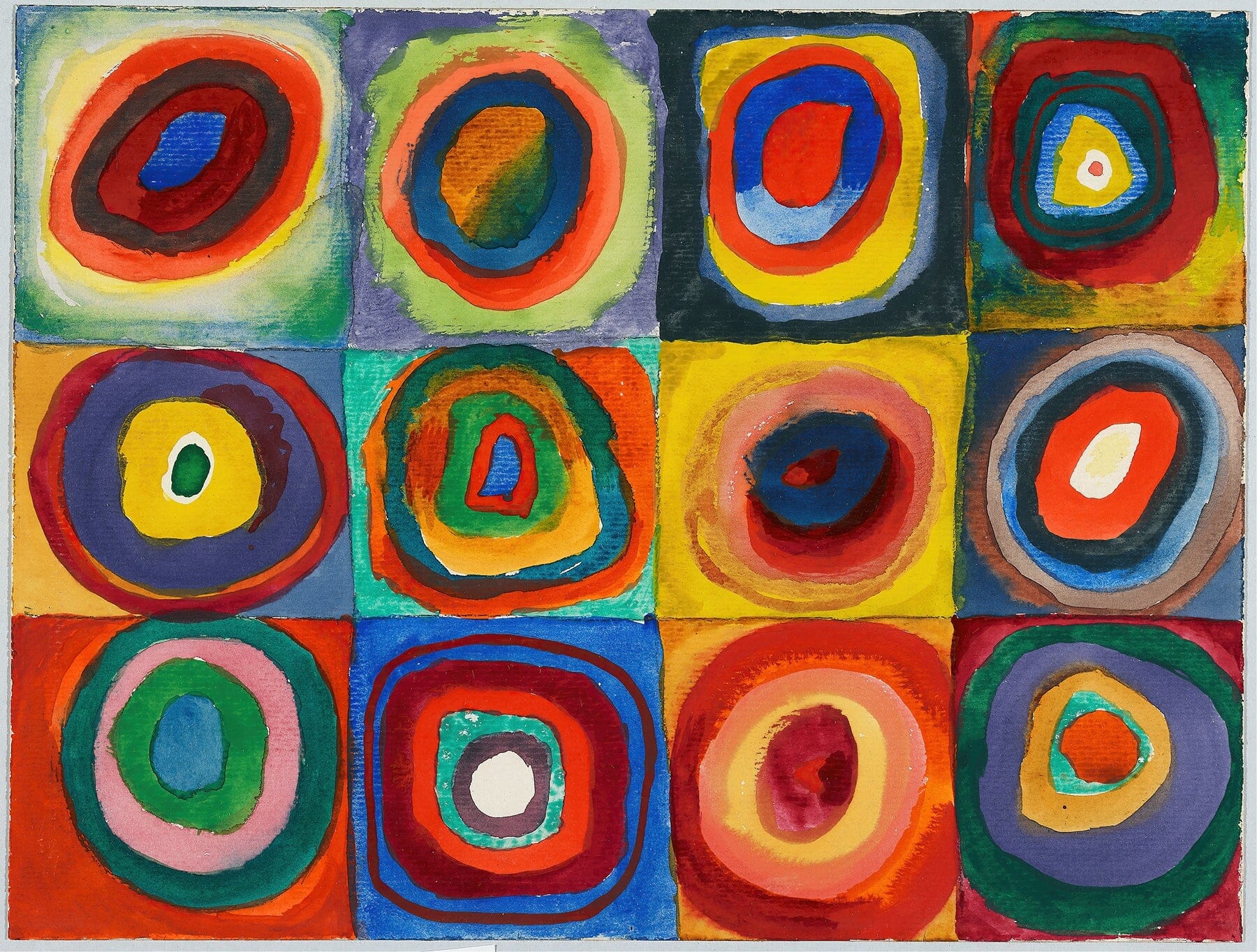 Abstract art circles and squares (1900s) | Wassily Kandinsky Posters, Prints, & Visual Artwork The Trumpet Shop Vintage Prints   
