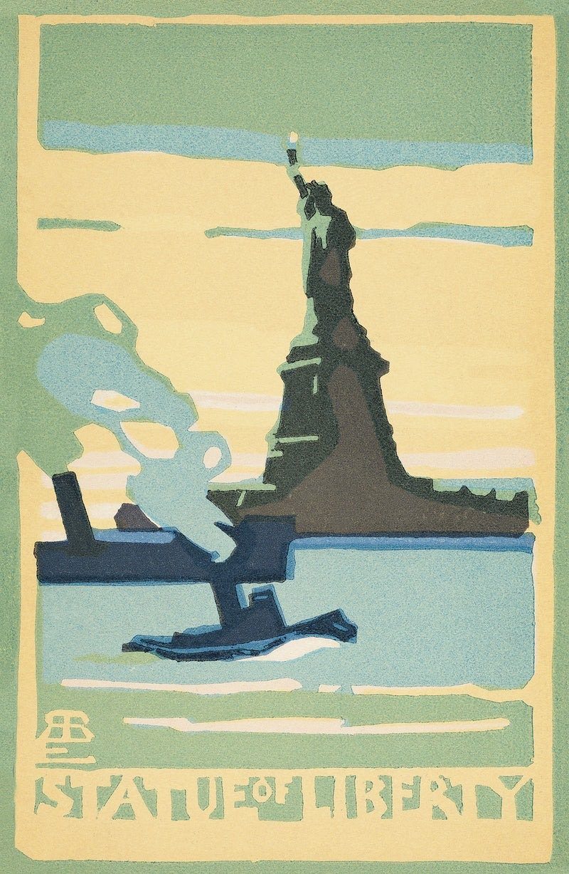 Statue of Liberty Postcard (1916) | Vintage travel prints | Rachael Robinson Elmer Posters, Prints, & Visual Artwork The Trumpet Shop   