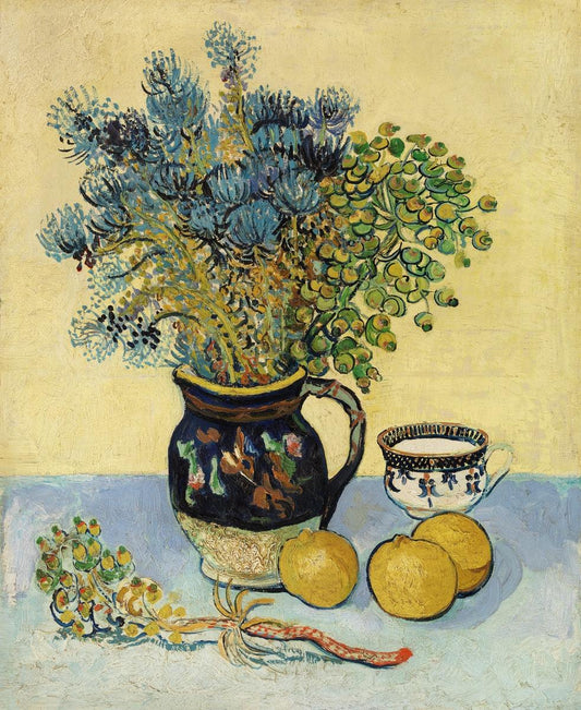 Still Life with flowers and lemons (1880s) | Impressionism artwork | Vincent Van Gogh Posters, Prints, & Visual Artwork The Trumpet Shop   