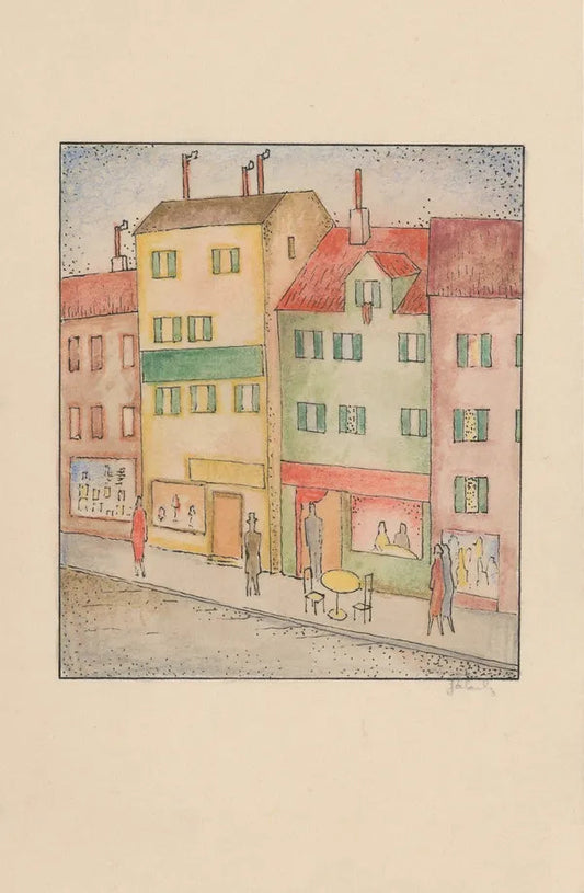 Street with pastry shop (1920s) | Bakery wall art prints | Mikulas Galanda Posters, Prints, & Visual Artwork The Trumpet Shop   
