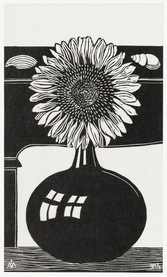Black and white sunflower wall art (1900s) | Samuel Jessurun de Mesquita Posters, Prints, & Visual Artwork The Trumpet Shop   