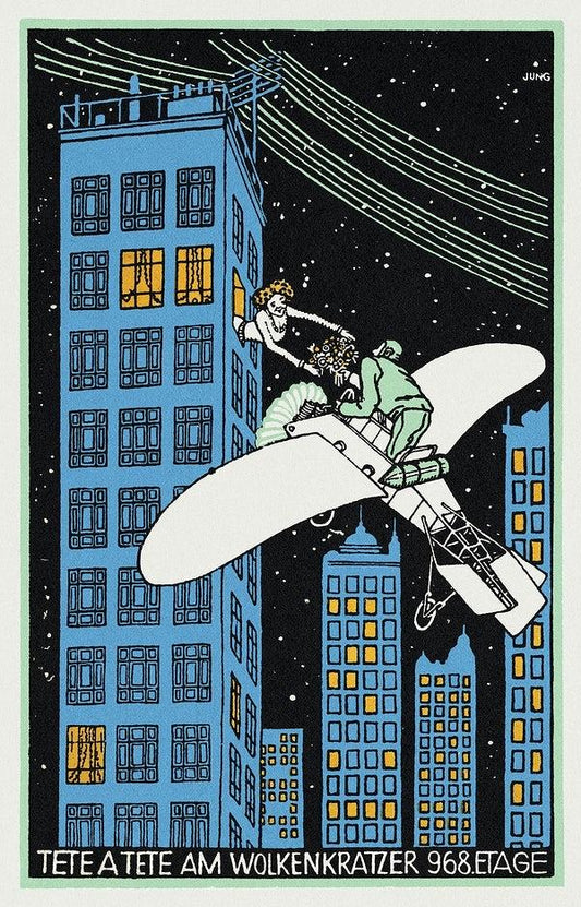 Tête á Tête on the 968th Floor (1911) | Moriz Jung prints Posters, Prints, & Visual Artwork The Trumpet Shop   