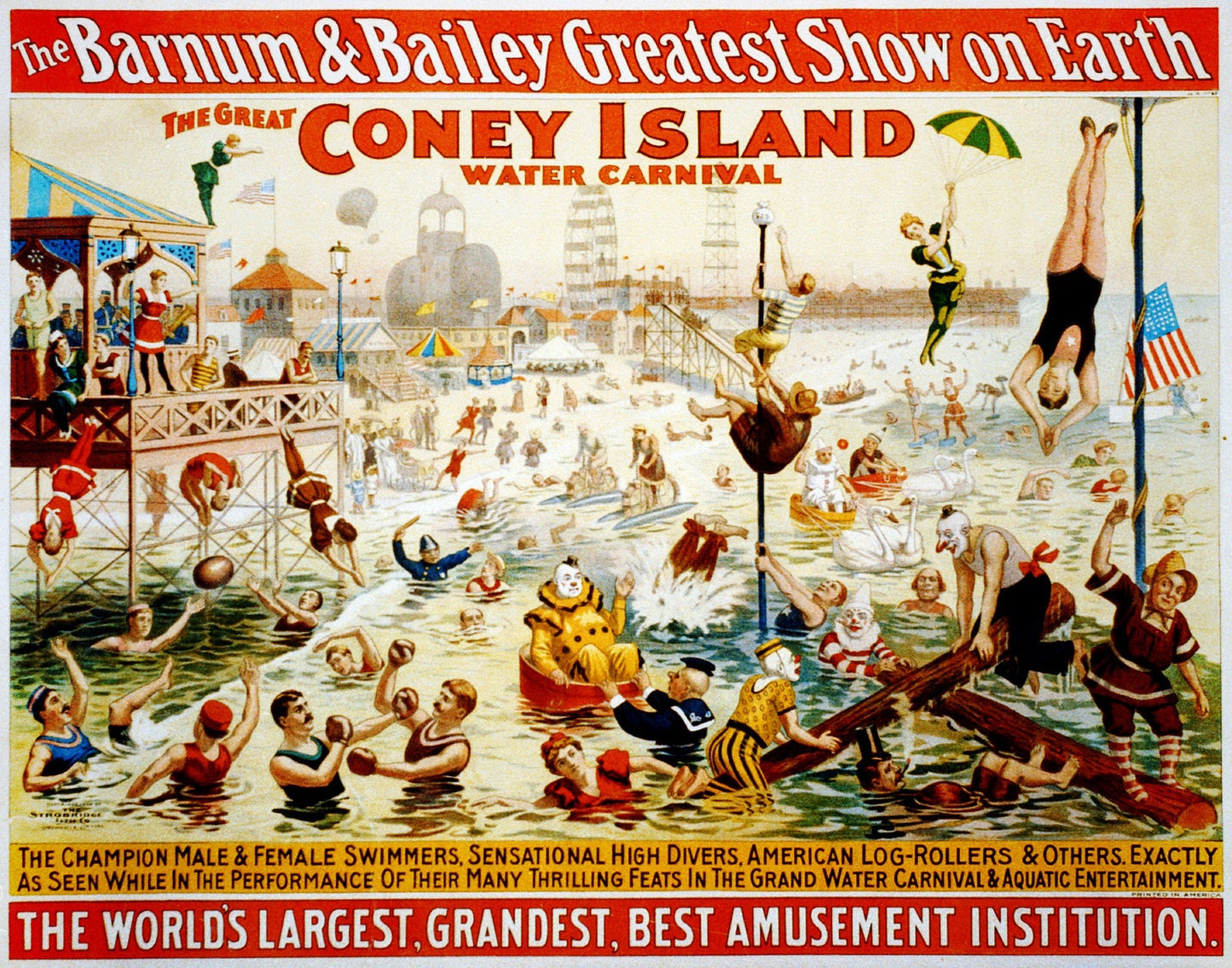 Vintage Coney Island poster (1890s) | Vintage circus prints | Barnum & Bailey Posters, Prints, & Visual Artwork The Trumpet Shop   