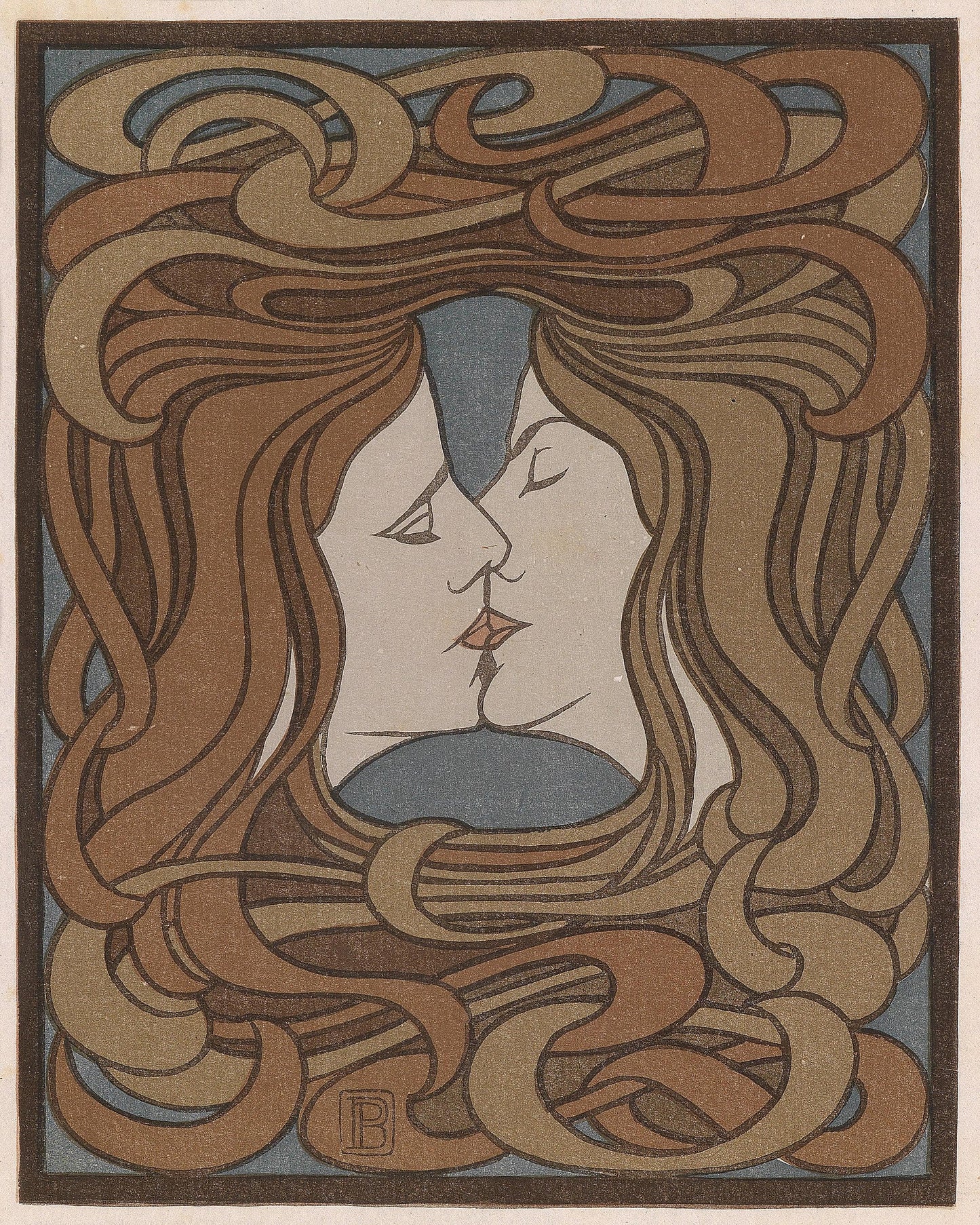 Peter Behrens “The Kiss” print (1898)  The Trumpet Shop   