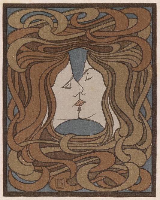 Peter Behrens “The Kiss” print (1890s) Posters, Prints, & Visual Artwork The Trumpet Shop   