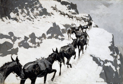 The Mule Pack (1900s) | Frederic Remington artwork