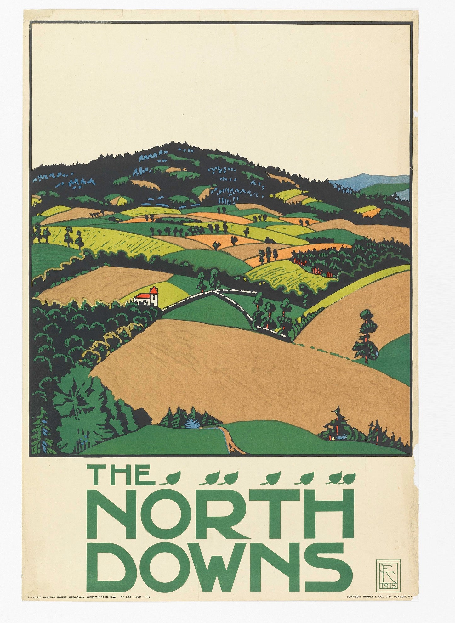 The North Downs (1900s) | Vintage underground posters | Edward McKnight Kauffer Posters, Prints, & Visual Artwork The Trumpet Shop   