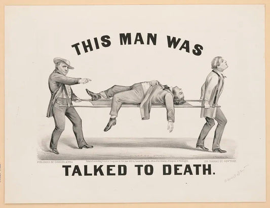 “This man was talked to death” poster artwork (1873) | John Cameron  The Trumpet Shop   