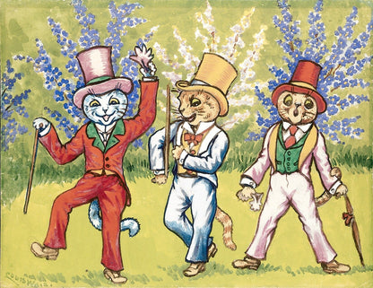 Three cats performing (1930s) | Louis Wain work