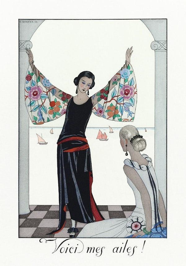 Voici mes ailes! (Here are my wings!) (1920s) | George Barbier prints Posters, Prints, & Visual Artwork The Trumpet Shop   