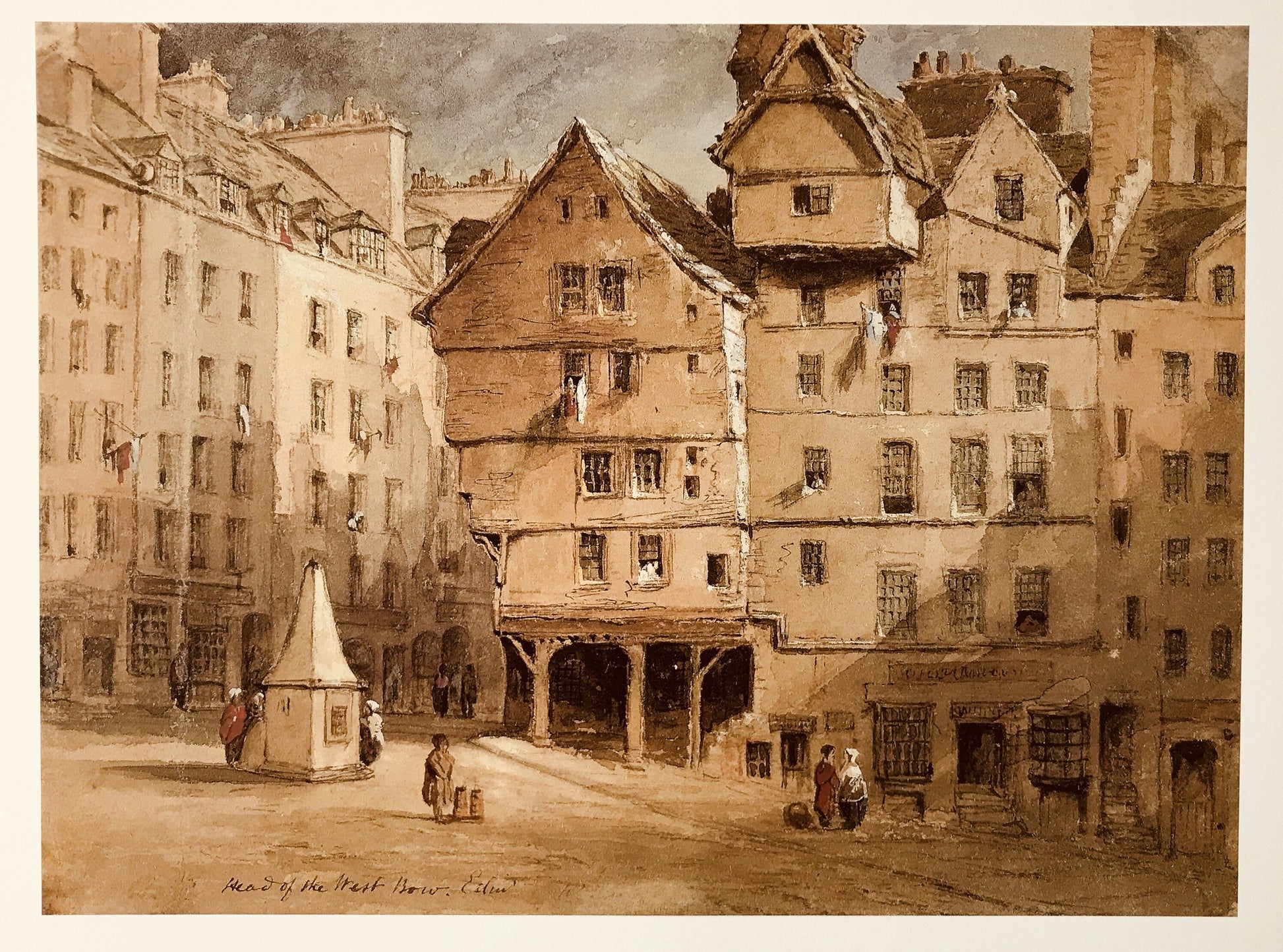 West Bow, Edinburgh art print by Henry G Duguid (1850)  The Trumpet Shop   