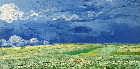 Wheatfield under thunderclouds (1890) | Blue wall art  | Vincent van Gogh Posters, Prints, & Visual Artwork The Trumpet Shop   