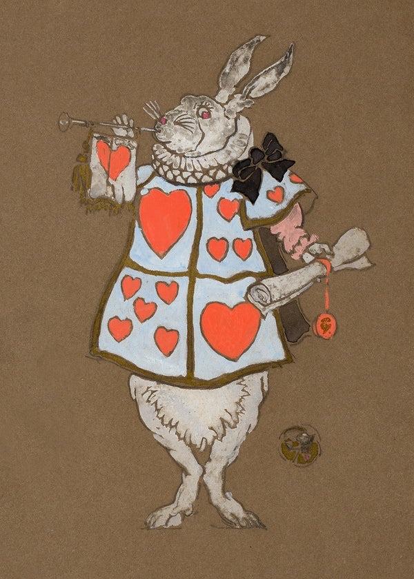 White Rabbit as Herald (1915) | Alice in Wonderland art print  The Trumpet Shop   