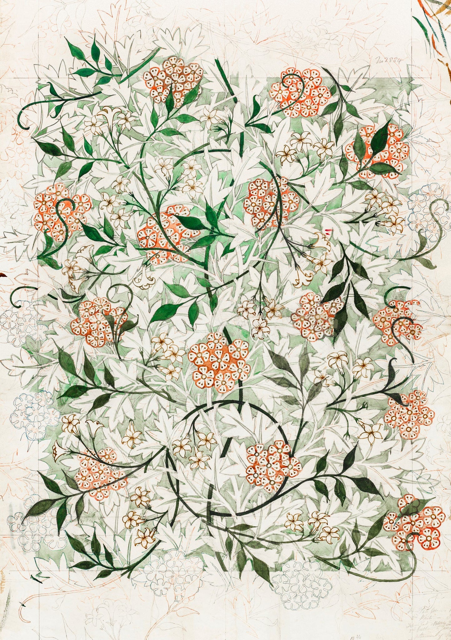 William Morris floral design "Jasmine" wall art print (19th C) Posters, Prints, & Visual Artwork The Trumpet Shop   