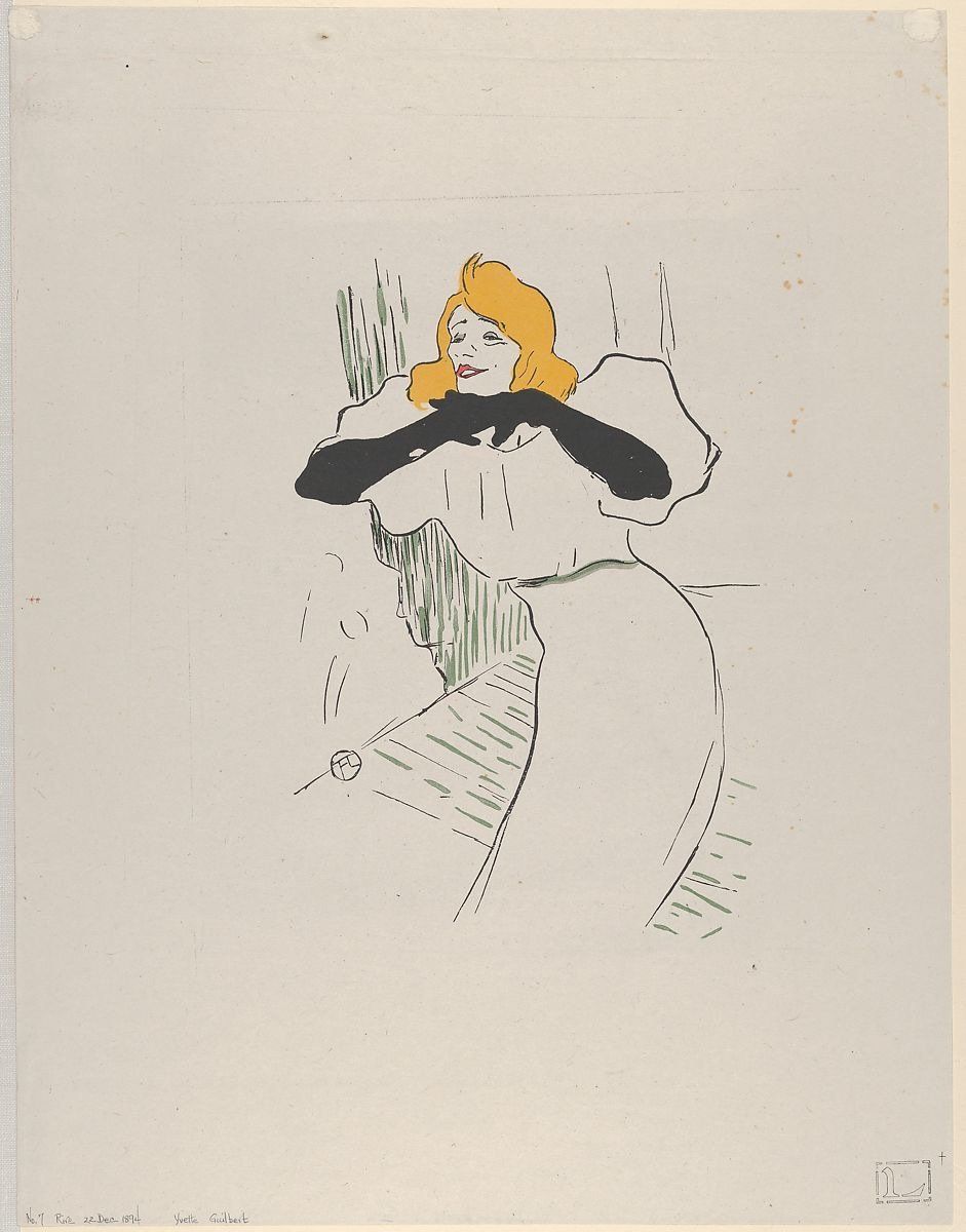 Yvette Guilbert (1894) | Henri de Toulouse-Lautrec art print  The Trumpet Shop   