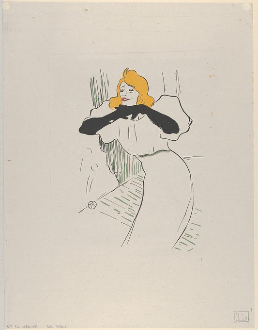 Toulouse-Lautrec Yvette Guilbert print (1890s) Posters, Prints, & Visual Artwork The Trumpet Shop   